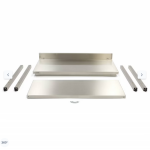  Τραπέζι από ανοξείδωτο χάλυβα με πλάτη - 160 x 70cm - Ρυθμιζόμενο ύψος